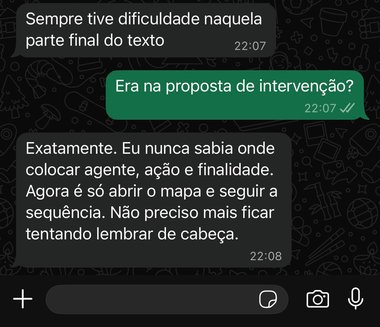 Print de conversa de aluno