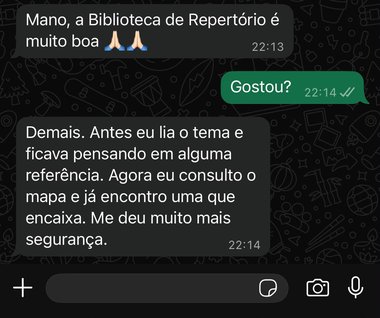 Print de conversa de aluno